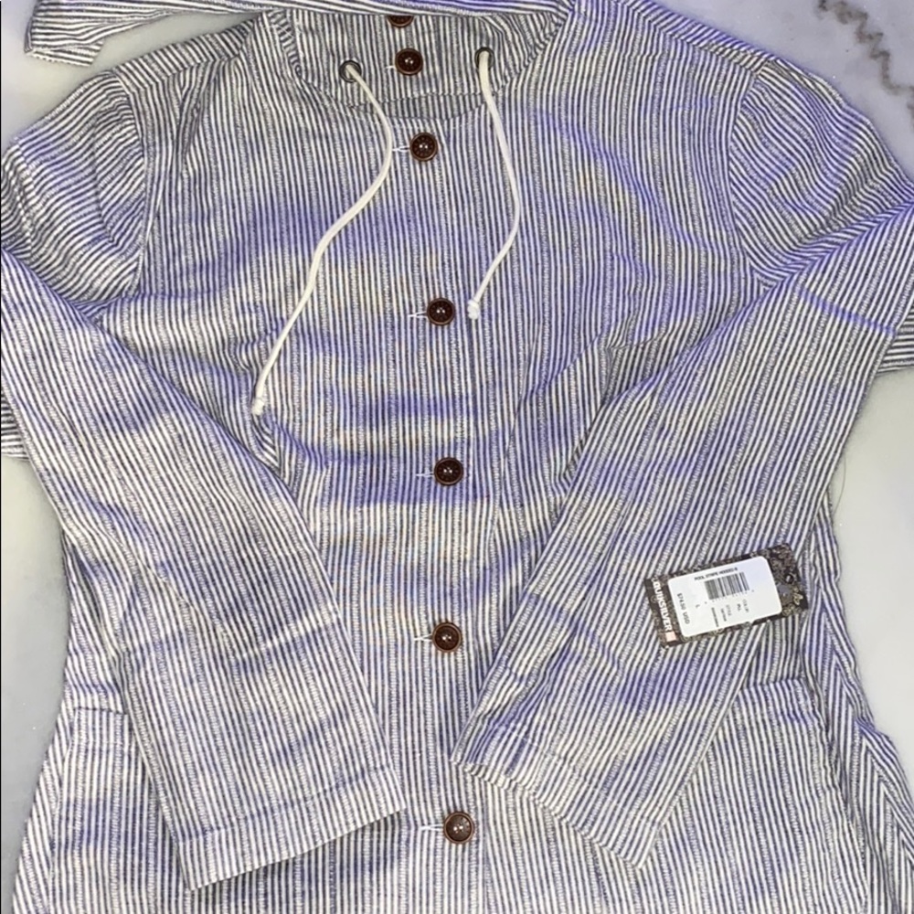 🔥Quiksilver Pool Stripe Hooded Blazer - NWT - Picture 3 of 8